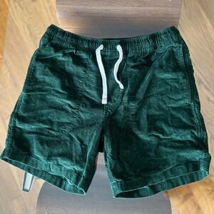 J. Crew Wallace and Barnes Men’s dark green corduroy drawstring shorts